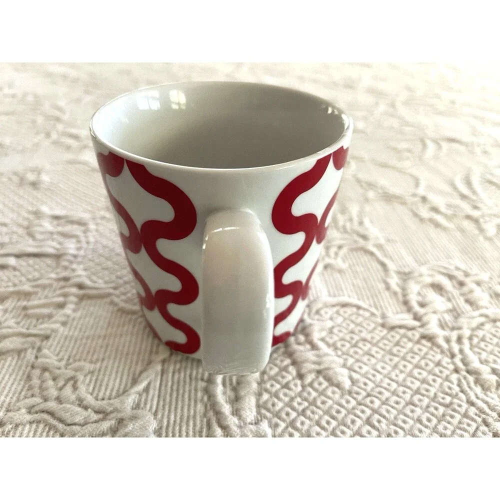 Crate & Barrel Geometric Design Mug Red White Cup Replacement